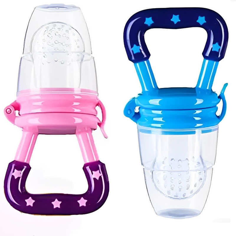 HM POINT Style Bottle Feeder with Dispensing Spoon and Fruit Feeder/Pacifier  - Food Grade Plastic, Silicone(Multicolor- 09)