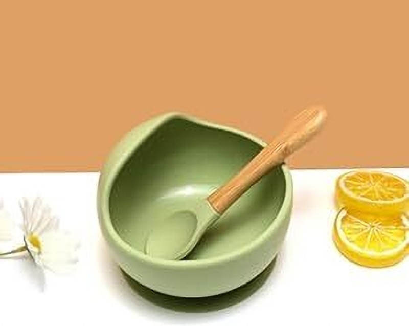 vihalvilaa Silicone Baby Feeding Bowl & Spoon Set,Suction Baby Bowl  - silicone(MULITCOLOR)