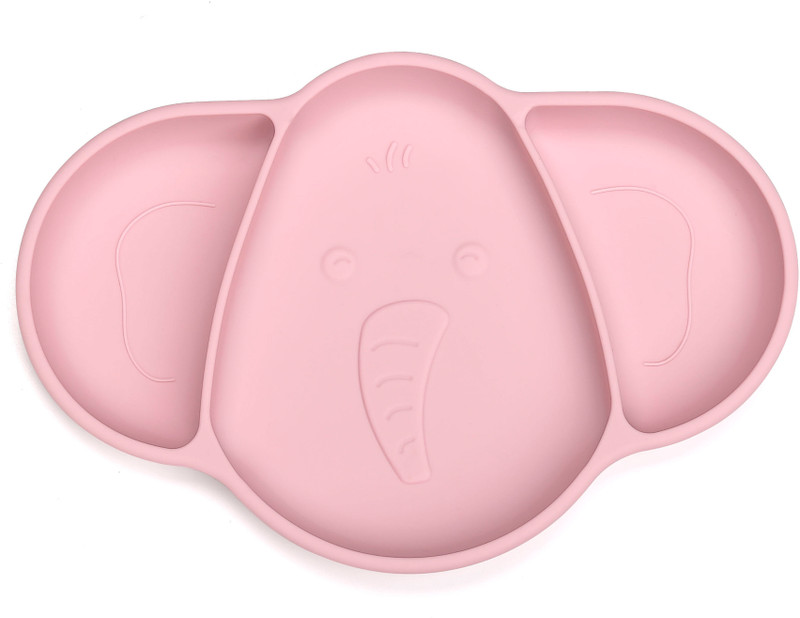 BoGi NON-SLIP BABY SILICON PLATE (ELEPHANT SHAPE)  - Food Grade Silicone(Baby blue)