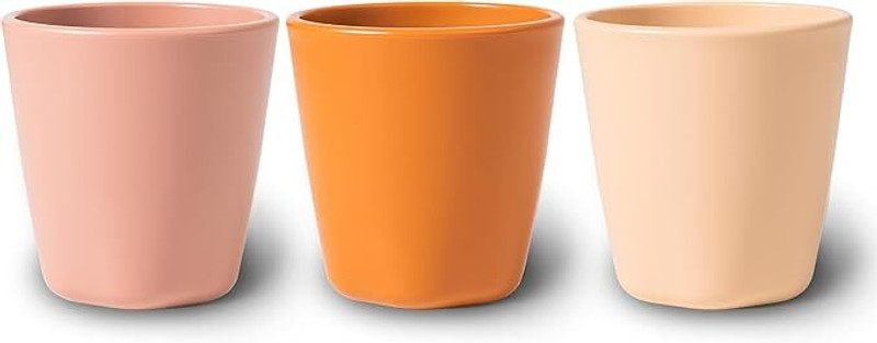 Tiny Twinkle Cups Set BPA-Free For Kids Polypropylene Plastic Tumblers (Pack of 3)  - Silicone(Sand, Cinnamon, Taupe)