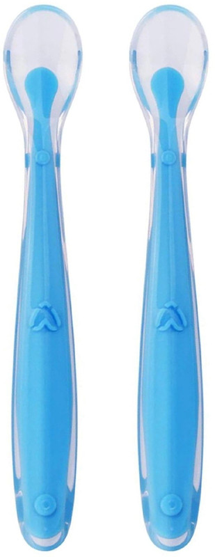 1st Step Feeding Spoon with ultra supple 100% Silicone Tip  - Polypropylene, Silicone(Blue)