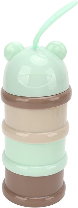 TINNY TOTS Baby Milk Powder Cerelac Food Storage Dispenser Container 3 Compartment BPA Free - PP Plastic(Green)