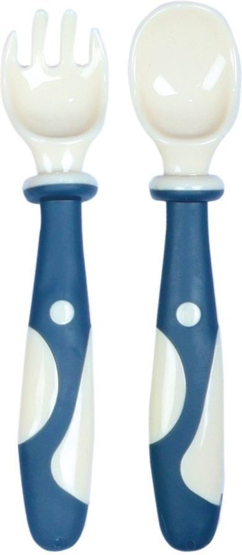 Fash N Vibe Baby Feeding Spoon & Fork Set | Safe BPA Free Cutlery  - Silicone(Random colour)