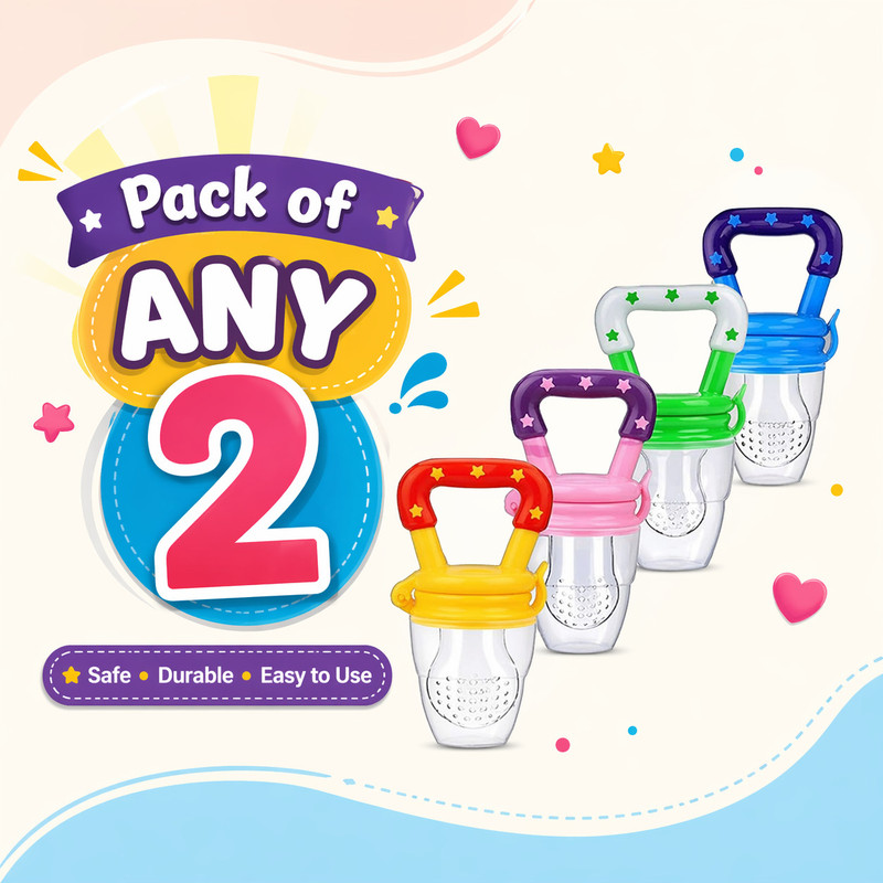 Mikora Silicone Baby Fruit Feeder Pacifier Pack of Any 2  - Silicon(Multicolor)