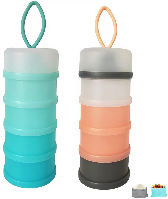 JEMICA 2 Pcs Baby Milk Powder Formula Dispenser,Snack Storage Container - plastic(Multicolor)