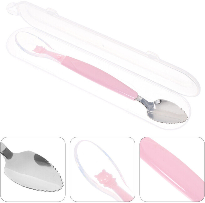 Patre In Double Head Baby Silicone, Steel Food Fruit Scraping Spoon.  - BPA Free Silicone, Steel(Multicolor)