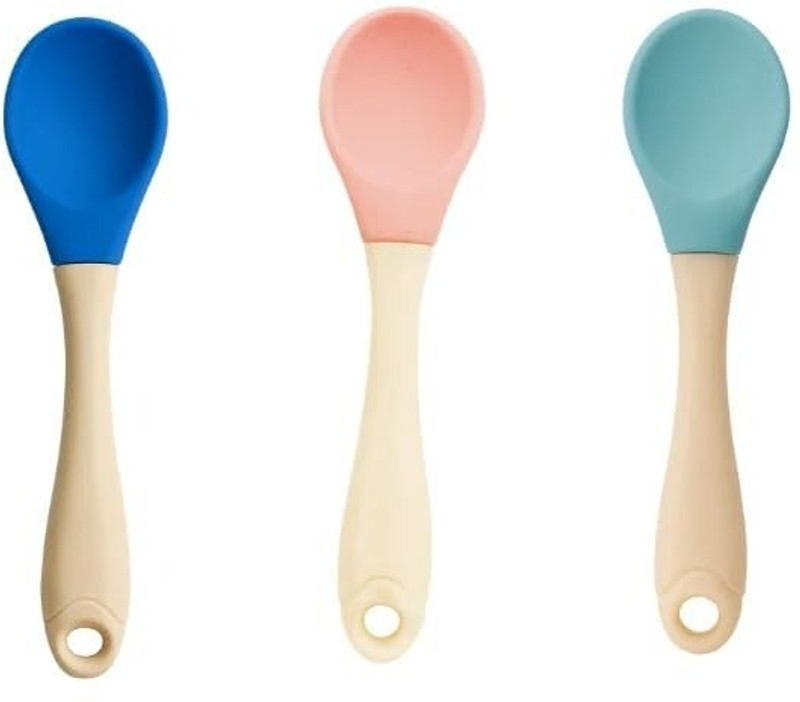 Nestlooms Spoon  - wooden(Combo of 3 Silicon Spoon)