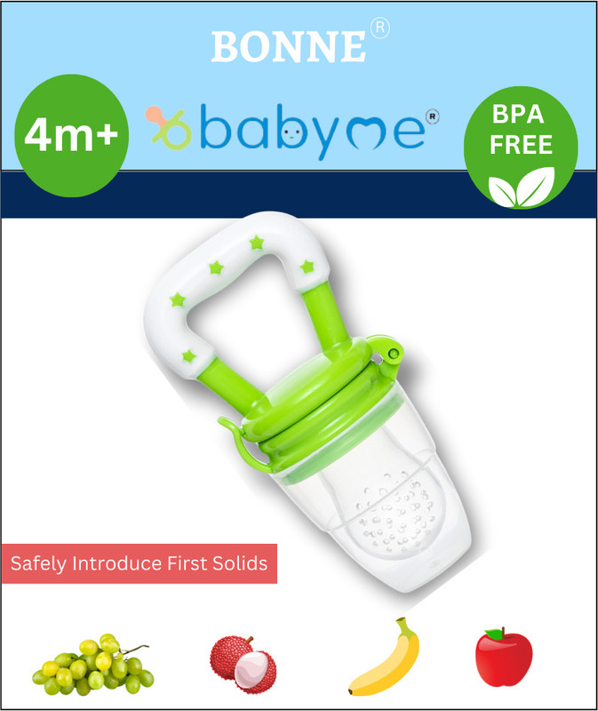 Babyme Silicone Food/Fruit Nibbler, Soft Pacifier/Feeder for Infant Baby, BPA Free  - Silicon(Green)