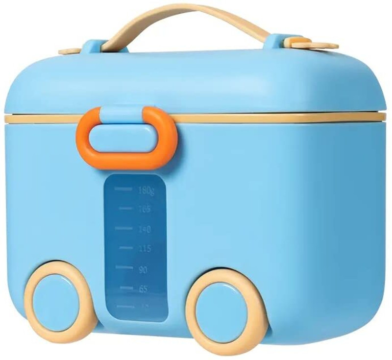 Mini Baby Cartoon Car Shape Baby Portable Infant Snack Container Milk Powder Box  - PP(Blue)