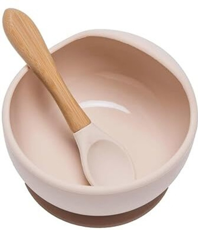 Naidev Baby Bowls with Suction Stay Silicone Food Bowl for Babies  - SILICONE(Pink)