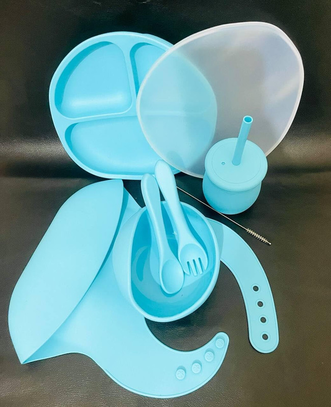 VAALYATOYS Silicone Baby Feeding Set by Kidify -Divided Suction Plate - Suction Bowl  - Silicone(Multicolor)