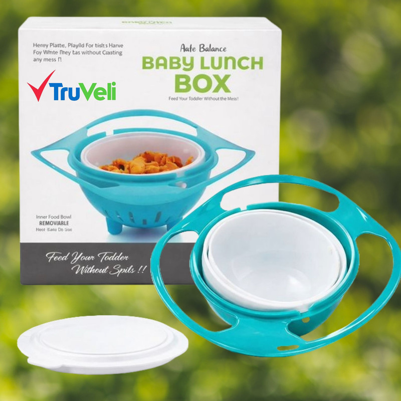 TruVeli 360° Rotating Gyro Bowl for Babies | Mess Free Feeding - abs plastic(Multicolor)