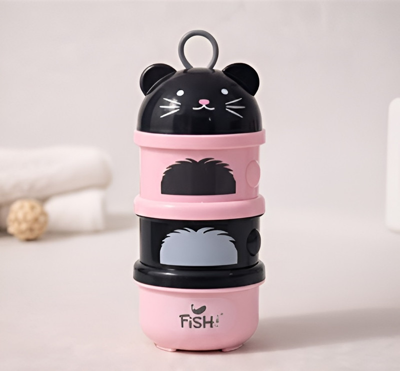 BANQLYN 3-Layer Stackable Baby Milk Powder Dispenser & Snack Storage Container  - PLASTIC(Multicolor)