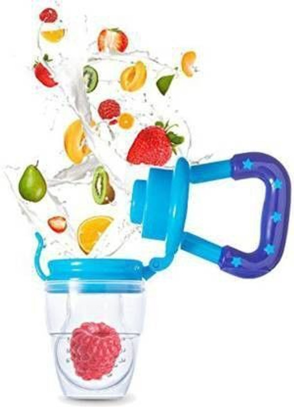 SBTs Silicone Food and Fruit Nibbler/Feeder with Extra Silicone Mesh (Multicolor  - SILICONE(Blue)