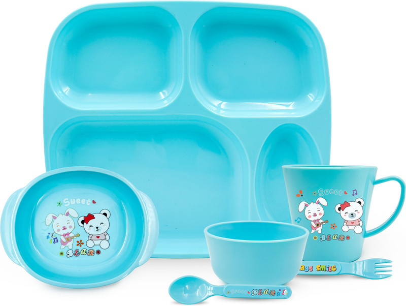 Plast boy Plate Gift Set - BFS 01  - Polypropelyne(Blue)