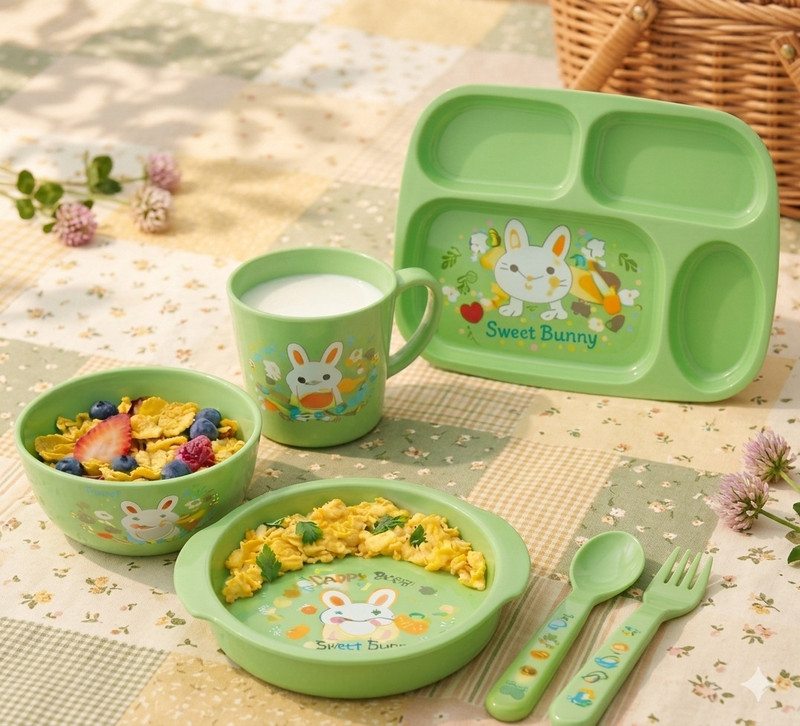 DHARAM ENTERPRISE Baby feeding set - Plastic(Green)
