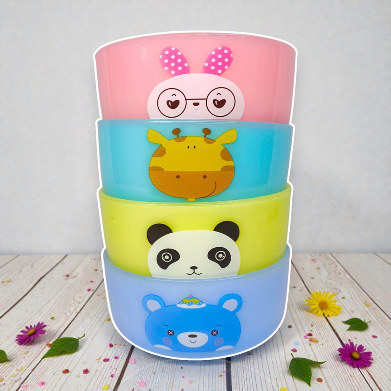Clyrra Baby Feeding Bowl Set of 4 (200 ml) | BPA Free Food Grade Melamine Bowl  - Melamine(Blue, Light Green, Aqua, Pink)