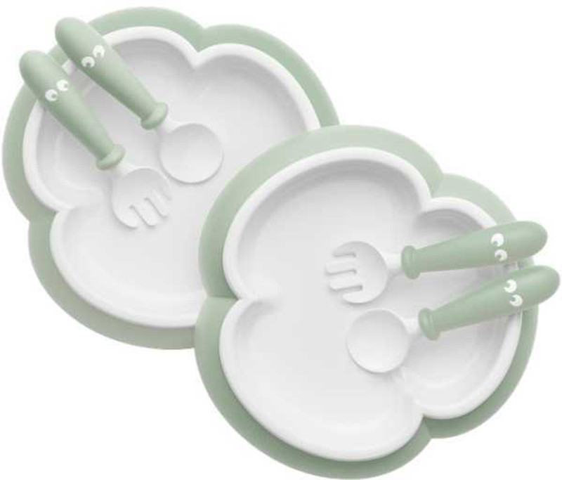 EssCubes Enterprise Baby Feeding Bowl with Lid Spoon Plate & Fork Set for Weaning Elevate Mealtime - BPA Free Mealtime Essentials, 100% food grade for Baby, Non Toxic Feeding Blue(Utensil Set for Kid & Toddlers Food Grade PP Durable-Dishwasher Safe Pack of 2)