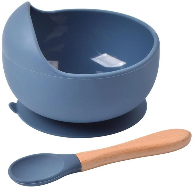 Spatlus Baby Led Weaning & Self Feeding - Toddler Sticky, Microwave & Dishwasher Safe - Silicone(Dark Blue)