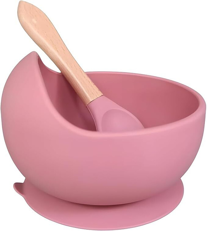 AVINASH Silicone Baby Feeding Bowl  - Silicone, Rubber, Soft Plastic(Pink)