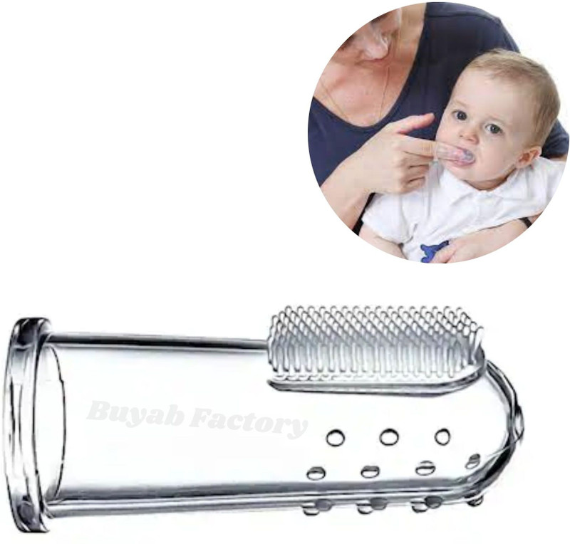 Buyab factory Baby Silicone Finger Toothbrush & Gum Massager  - silicone(Transparent)