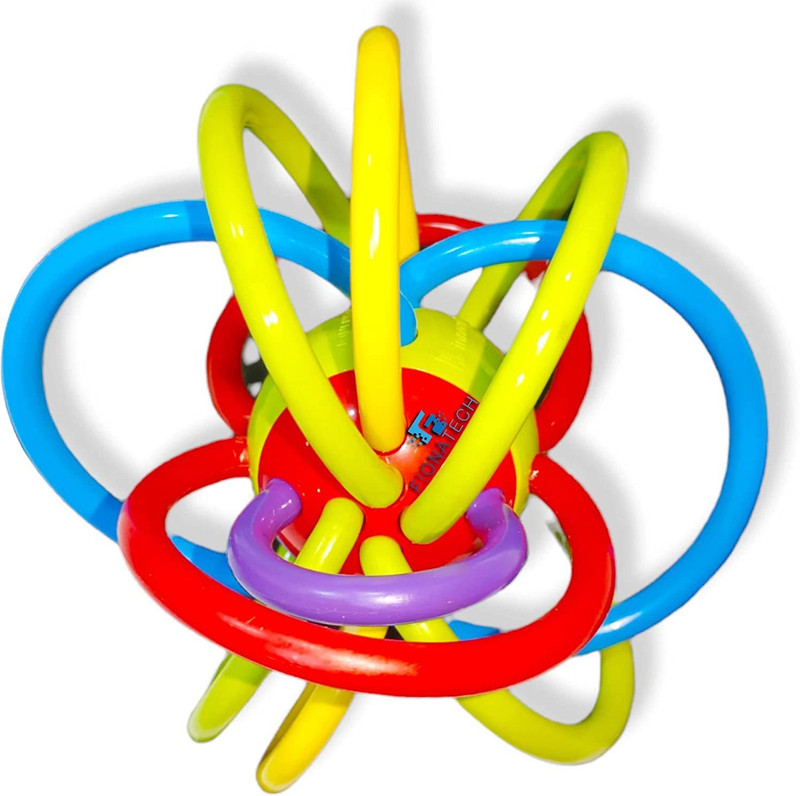 hinik Baby Teether Tube Ball Loopi Toy Sensory Teething Toys for Baby (Multicolor) - BPA free non toxic(Multicolor)