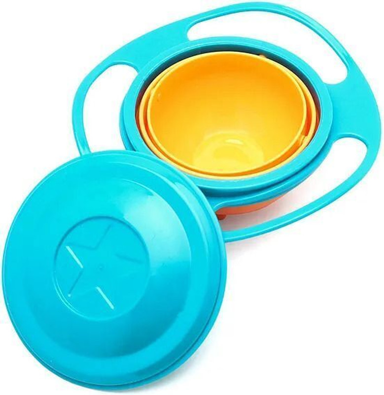ortis No Spill Gyro Bowl for Baby and Kids/ 360 Degree Rotation Spill Proof Food Bowl - Plastic(Multicolor)