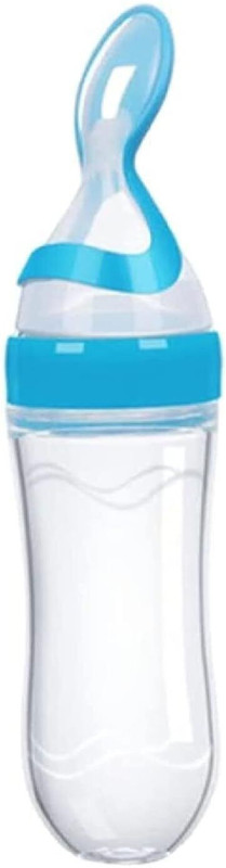 Roforuf Baby Feeding Spoon Bottle 90ML for Milk/Rice Paste Feeder/Cereal Bottle  - Silicon(Multicolor)