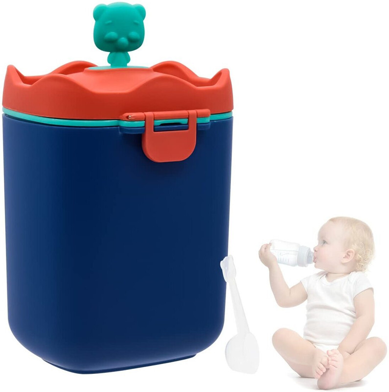 HASTHIP Baby Formula Dispenser with Scoop, Food-Grade PP Double Layer Anti-Leak Milk - Plastic(Multicolor)
