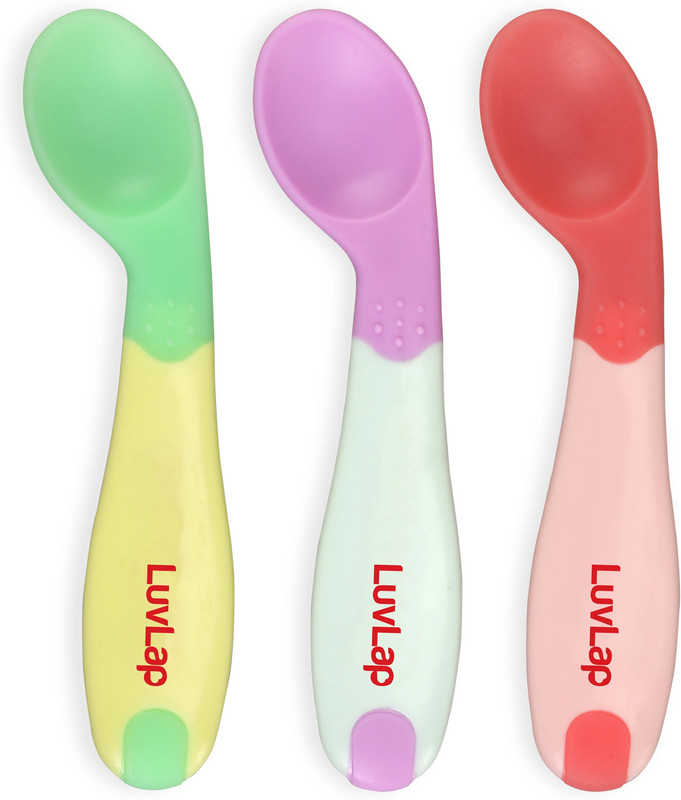 LuvLap Heat Sensing Baby Spoon Set of 3, BPA Free Material with Food Grade Heat Sensing tip, Self Feeding Utensil, Baby Weaning Spoon for Kids 3 Months+  - plastic(Multicolor)