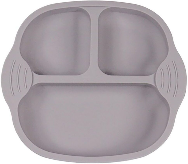 Spatlus Microwave and Dishwasher Safe Unbreakable Silicone Baby and Toddler Plates  - Silicone(Grey)