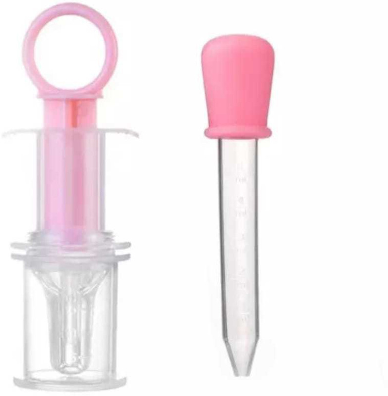 Mini Baby 2pcs baby 5ml baby dropper 10ml Anti-choking soft silicone medicine feeder  - SILICON(Pink)