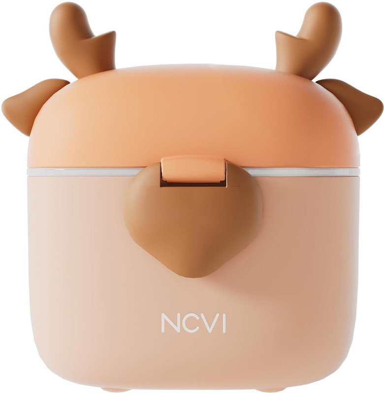 NCVI Baby Formula Dispenser On‑The‑Go – Brown Deer | Travel Container - Polypropylene (PP), Thermoplastic Elastomer (TPE)(Brown)
