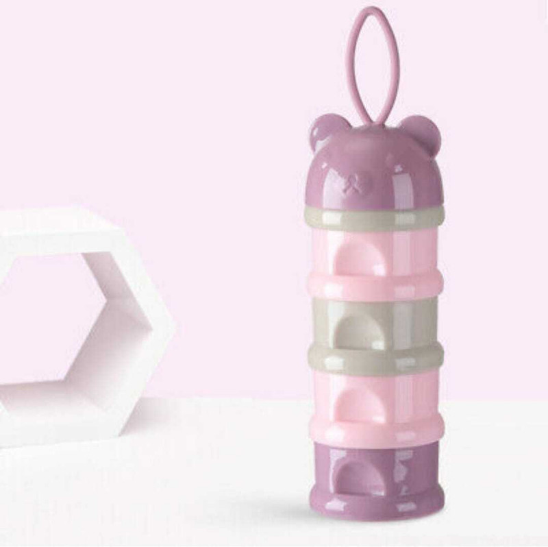 Mini Baby Baby 4 Layers Milk Powder Formula Dispenser Snacks Container Food Storage Box  - PP(Purple)