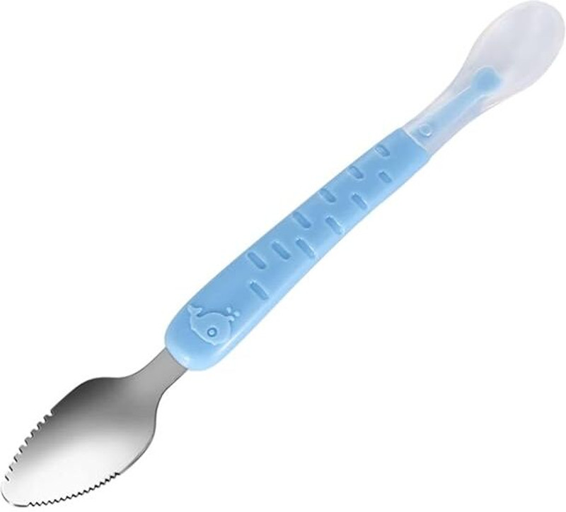 Vadhavan 2 In 1 Baby Fruit Spoon And Scraper Multifunction Serrated Grapefruit Fruit  - Plastic(Multicolor)