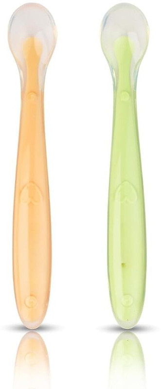 takemesales Baby Silicone Soft Spoons| Training Feeding for Kids Toddlers{ PACK OF 2}  - soft silicone(Multicolor)