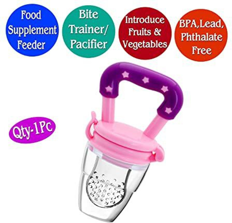 Manu Hut Baby Food Fruit Vegetables Teething Feeder Pacifires Feeder Feeder . - Silicone, Plastic(Multicolor)
