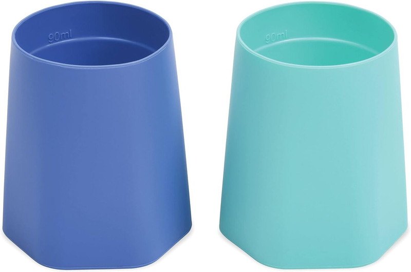 Tiny Twinkle Silicone Cups for Drinking for Baby ,Soft Open Cup For Baby (Pack of 2)  - Silicone(Blue, Mint)