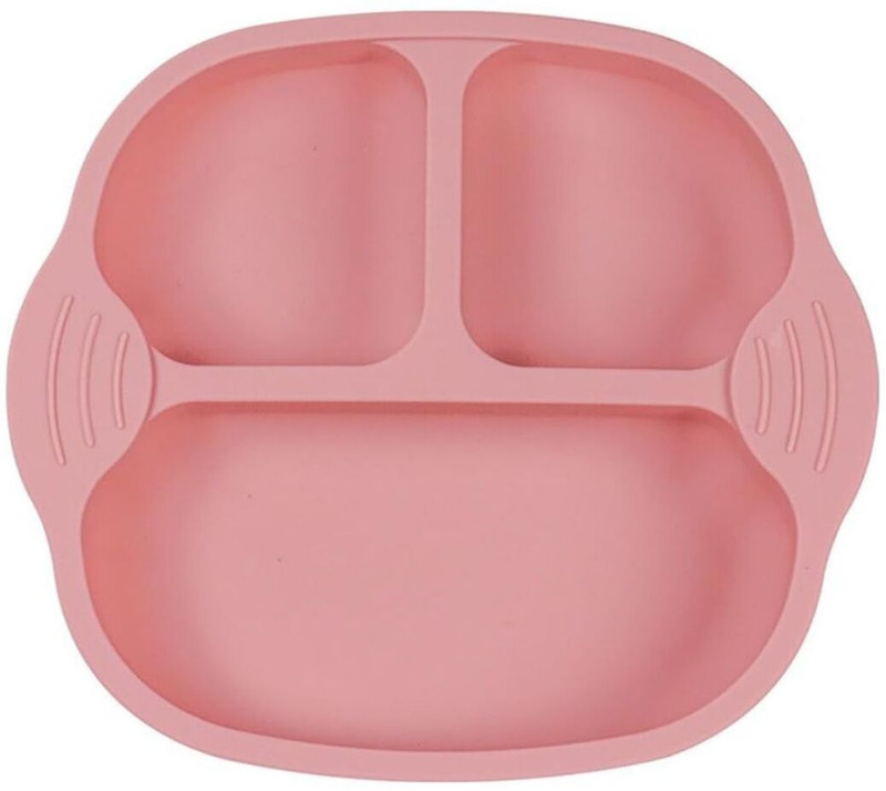 Spatlus Divided Suction Plates for Baby, 100% Food Grade Silicone Baby Plates or Babies  - Silicone(Pink)
