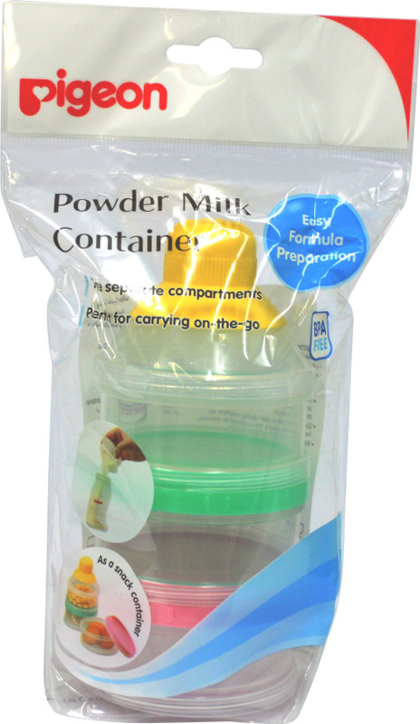 Pigeon POWDER MILK CONTAINER - Polypropylene(Green, Pink, Yellow)