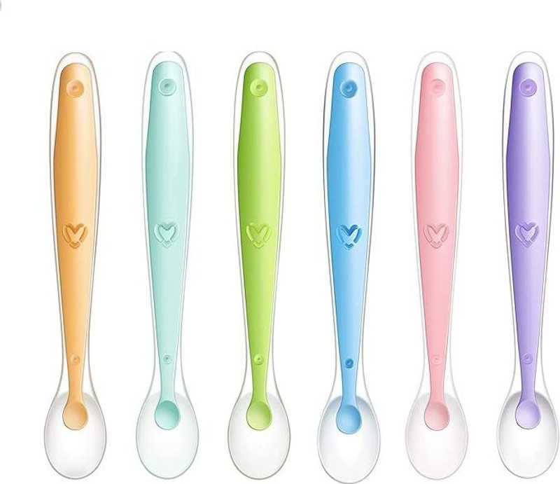 Vadhavan 6pcs SootheFeed Baby Feeding Spoon with Supple Silicone Tip  - Silicone(Multicolor)
