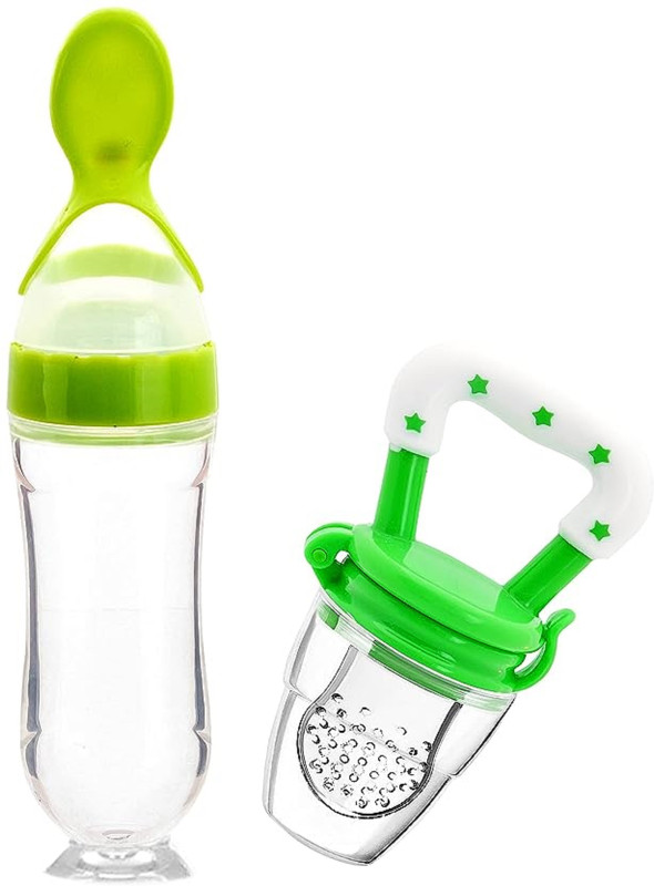 Vadhavan Baby Squeezy Food Grade Silicone Bottle Feeder for Baby Feeding(set of 2) - SILICON(Multicolor)