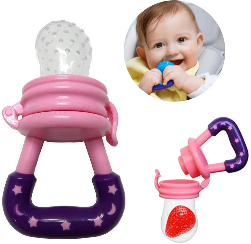 Baby Pair Baby's Silicone Fresh Fruit Feeder Food Grade Soft & Safe BPA-Free  - Silicone(Pink)
