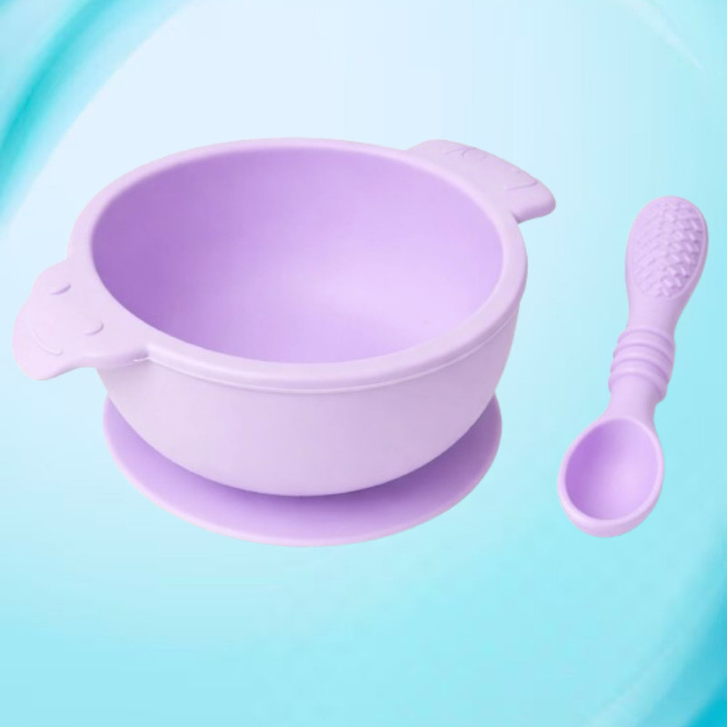 arivya Easy Scoop Silicone Feeding Bowl with Strong Bottom Hold  - sillicon(Purple)