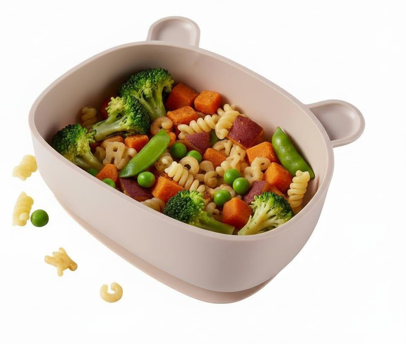 FunBlast Silicone Suction Bowl for Babies | Safe BPA-Free Feeding Bowl  - Silicone(Beige)