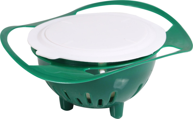 mouldex Kids Magic Bowl Universal 360 Rotate Funny Toys Baby Gyro Feeding Toy Bowl Dishes Kids Boy Girl Spill Proof Food Bowl  - Plastic(Green)