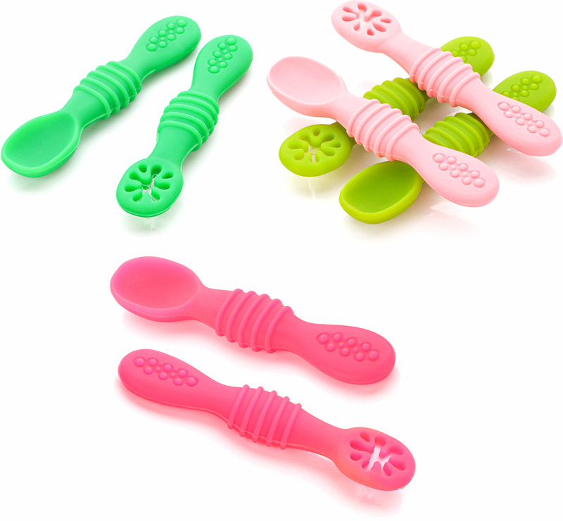 CHANAK Silicone Baby Spoons, Baby Traning Spoon for Infant Boys & Girls (Pack of 8)  - Silicon(Multicolor)