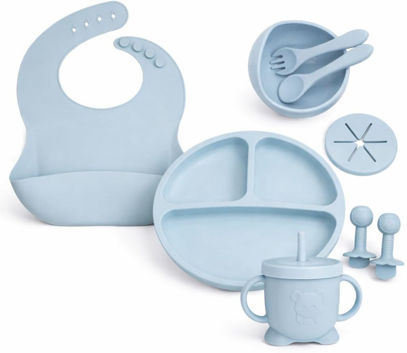 HARINIYAM 6-Piece Silicone Baby Feeding Set  - SILICON(Multicolor)