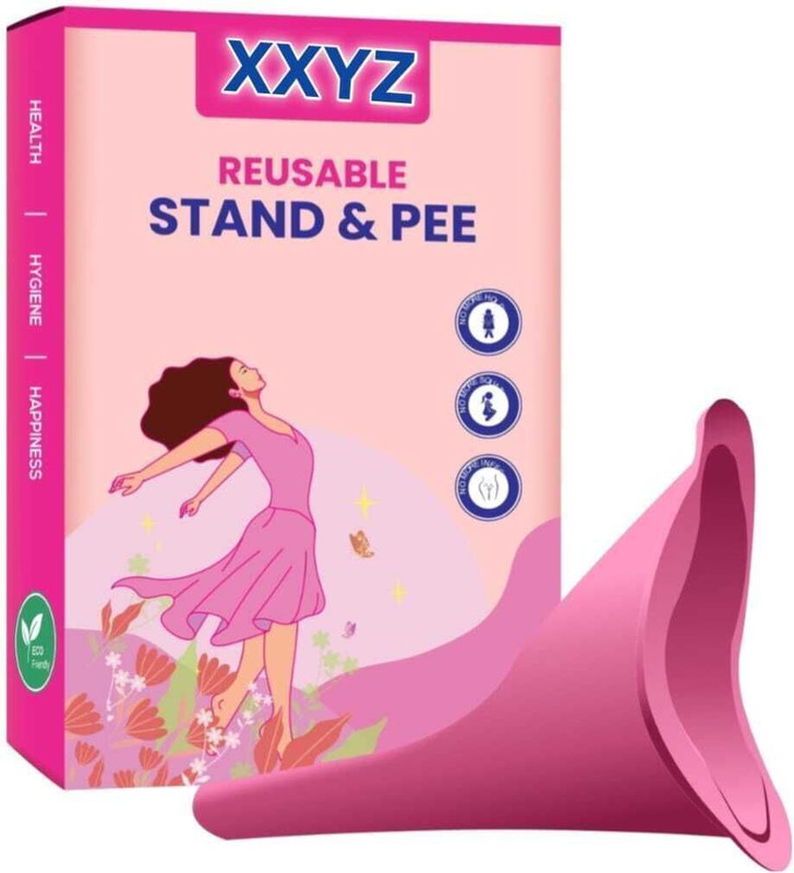 Xxyz 100% PEE SILICON Reusable Female Urination Device(PINK, Pack of 1)
