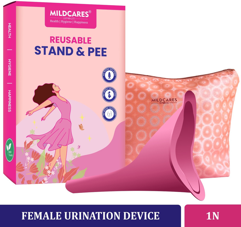 Mildcares Stand and Pee with Carry Pouch Easy to Use Reusable Female Urination Device(Pink, Pack of 1)